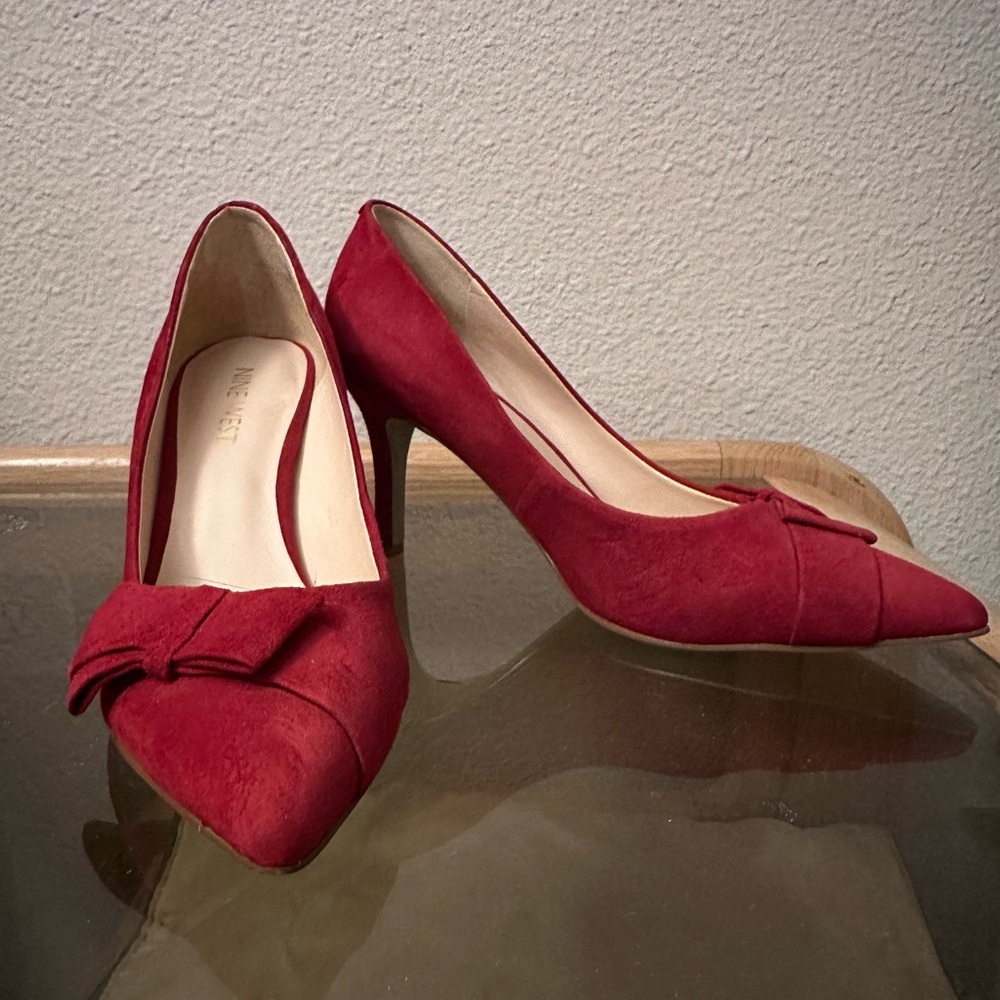 Nine West Red Bow Heels